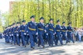 Russian pilots officers at a military parade in solemn form Royalty Free Stock Photo