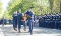 Russian pilots officers at a military parade in solemn form Royalty Free Stock Photo