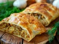 Russian Pirog with Cabbage Royalty Free Stock Photo