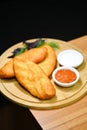 Russian Piroshki or Pirozhki with potatoes. Royalty Free Stock Photo