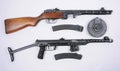 Russian PPsH 1941 and PPS 1943 guns Royalty Free Stock Photo