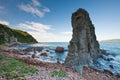 Russian, Primorye, Boulder on sea coast