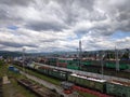 Russian railways and freight cars