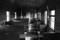 Museum of the railway. Interior design of an old passenger train. Exterior details.