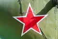 Russian red star painted on tank Royalty Free Stock Photo
