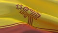 Russian region flag images - Flag of Chuvashia, Chuvash Republic. Waving banner 3D illustration.