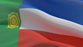 Russian region flag images - Flag of Khakassia. Waving banner 3D illustration.