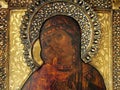 Russian religious icon, close-up Royalty Free Stock Photo