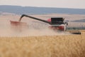 Rostselmash combine threshing wheat in Germany Royalty Free Stock Photo