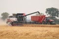 Rostselmash combine threshing wheat in Germany Royalty Free Stock Photo