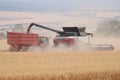 Rostselmash combine threshing wheat in Germany Royalty Free Stock Photo