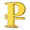 Russian rouble golden symbol