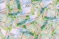 Russian 200 roubles banknotes as paper money background. Royalty Free Stock Photo