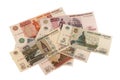 Russian roubles. Different banknotes. Royalty Free Stock Photo