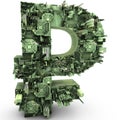 Russian ruble symbol technical