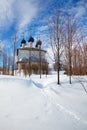 Russian Rural Church in Winter