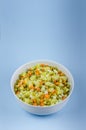 Russian salad Olivier with potato carrot green peas Royalty Free Stock Photo