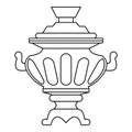 Russian samovar icon, outline style