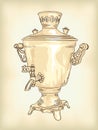 Russian samovar. Vintage illustration.