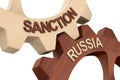 Russian sanction on white background. Isolated 3D illustration Royalty Free Stock Photo