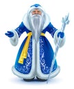 Russian Santa Claus grandfather frost in blue fur coat