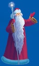 Santa Claus greets. portrait. illustration raster