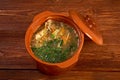 Russian sauerkraut soup stchi Royalty Free Stock Photo