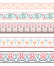 Russian seamless borders. Slavic ornament horizontal seamless border set, russians nationsl stencils, floral oriental