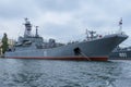 Russian ship of the Black Sea Navy in the port of Sevastopol. A ship on guard of peace.