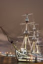 Russian ship in the night Royalty Free Stock Photo