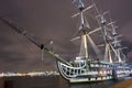 Russian ship in the night Royalty Free Stock Photo