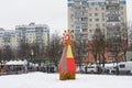 Russian Shrovetide doll at Russian national festival `Shrove` in Vidnoe