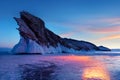 Russian Siberian landscape. Sunrise at Lake Baikal.