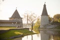 Russian Sightseeing. Pskov city. Towers of the Kremlin