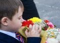 Russian small boy first-grader