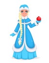 Happy New Year and Merry Christmas. Russian Snegurochka Snow Maiden.
