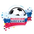 Russian soccer emblem. Color vector illustration