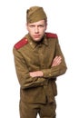 Russian soldier angry looking Royalty Free Stock Photo