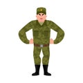 Russian soldier angry. Warrior evil. aggressive Military in Russ