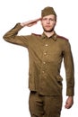 Russian soldier saluting Royalty Free Stock Photo