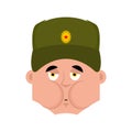 Russian soldier Sick Nausea emoji. Warrior Nauseating. Sad Milit Royalty Free Stock Photo