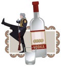 Russian Soldier and Vodka Royalty Free Stock Photo
