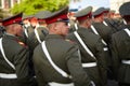 Russian soldiers at the parade repetition