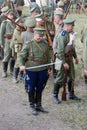 Russian soldiers-reenactors group.