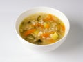 Russian soup Rassolnik in a white deep plate Royalty Free Stock Photo