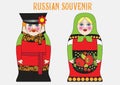 Russian souvenir. matryoshka. vector illustration