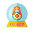 Russian souvenir. Russian nested doll. Vector illustration