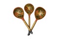 Russian souvenir - wooden spoons in Khokhloma style