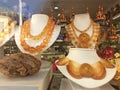 Russian souvenirs in a shop. Amber Royalty Free Stock Photo