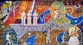 Russian Soviet Era Art Tiled Wall Mural in Colour Royalty Free Stock Photo